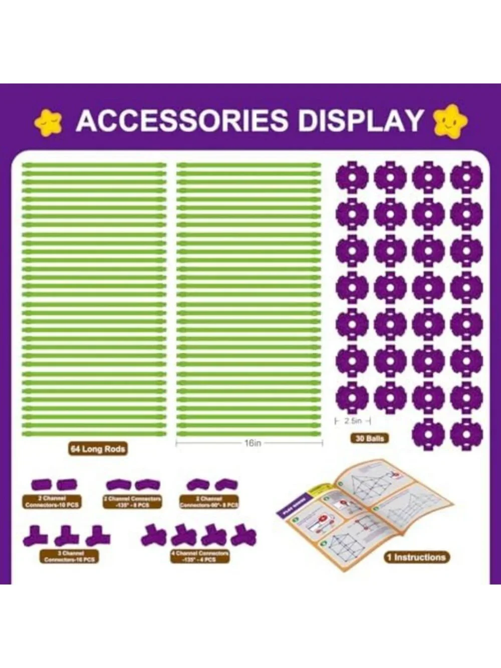 Glow in the Dark Fort Building Kit - STEM Construction Toy, 140 Pcs for Kids
